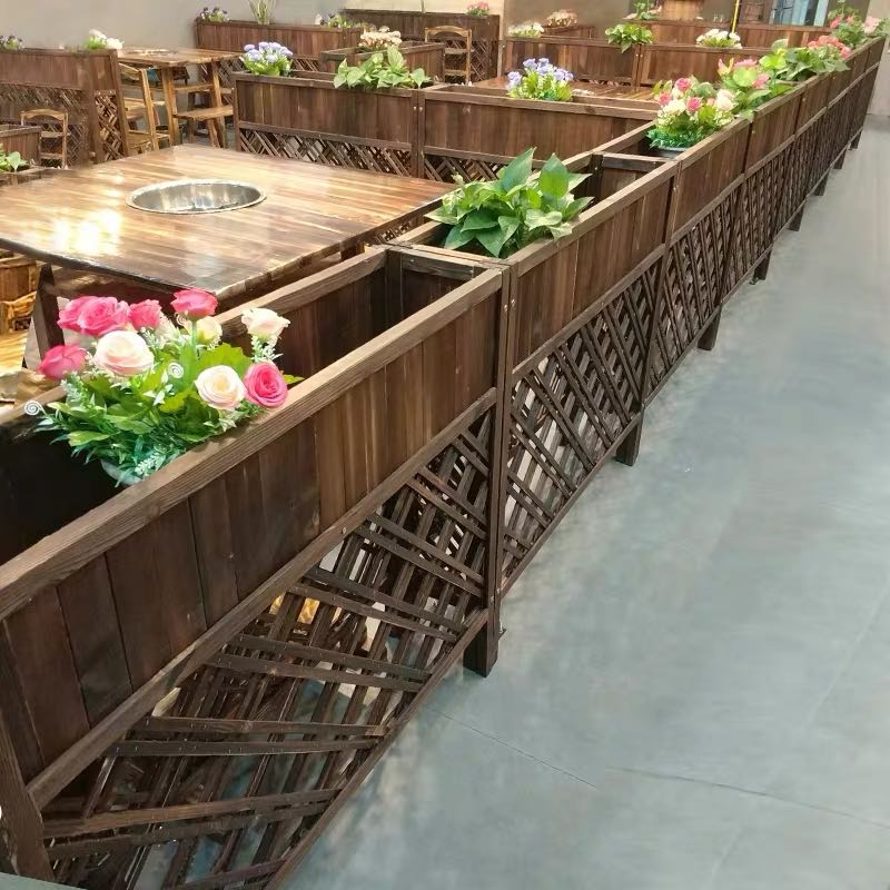 隔断花箱花架户外花槽庭院防腐木栅栏围栏饭店装饰室外阳台花盆架
