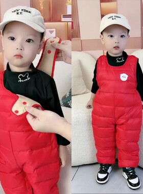 新款宝宝抱婴袋连身羽绒裤轻薄柔保暖婴幼儿男女冬季加厚外穿90羽
