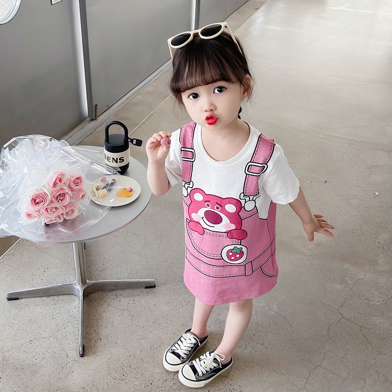 现货女童连衣裙夏季2023新款夏款洋气I衣服女孩宝宝儿童装夏装公
