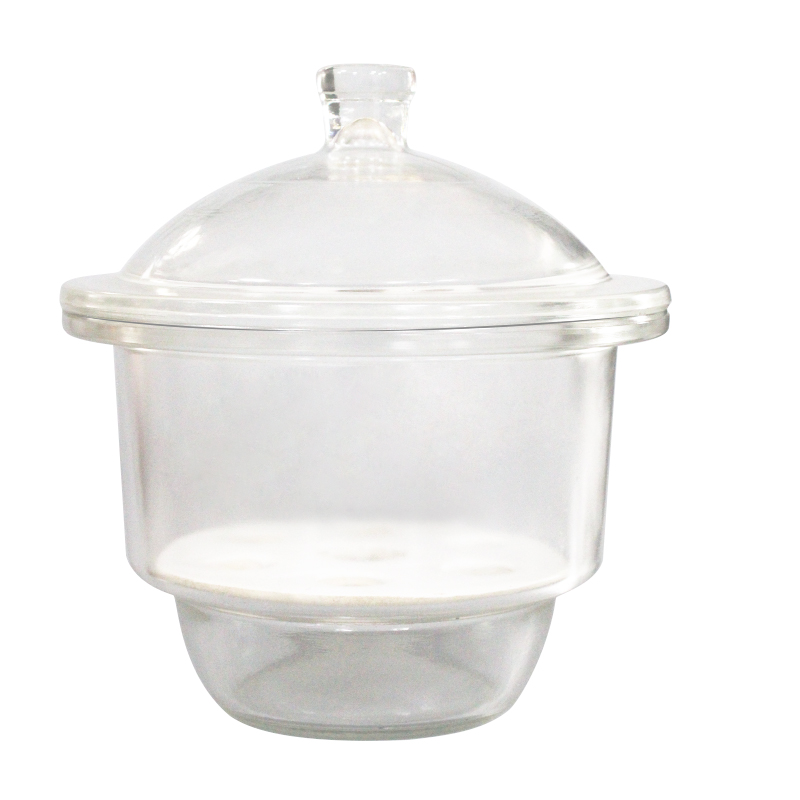 新品玻璃干燥器 附瓷板 白色透明 240MMK 玻璃仪器 干燥器皿玻璃