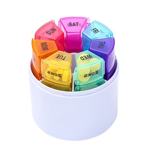 7pcs Pill Box 7-Day Medicine Box Organiser Portable Dispensi