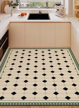 厨房专用地垫phvc防滑防油可擦免洗整铺耐脏防水地毯皮革家用脚垫