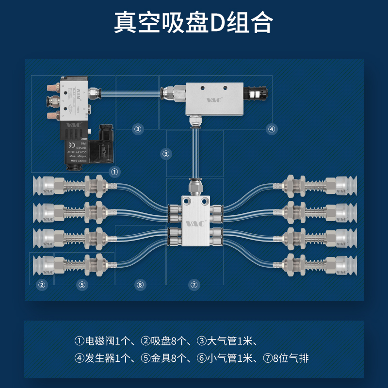 气动机械手真空吸盘o组件金属支架气排真空发生器新品电磁阀组合
