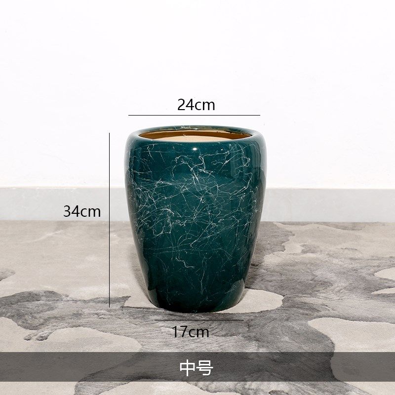 特大号陶瓷花盆欧式客厅家用落地幸福树大口径创意阳台种树高