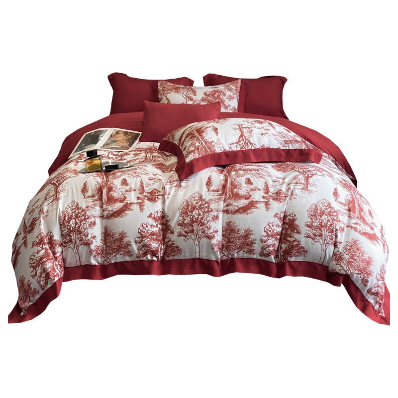 婚庆四件套大红床单婚嫁高级感被套结婚床上用品陪嫁婚房喜被,床上用品,婚庆床品套件,淘宝优惠券,粉丝福利购,淘宝优惠卷