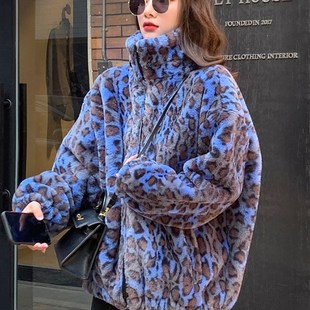 Leopard Print Fur Faux Winter Oversized 速发Lautaro Colorful