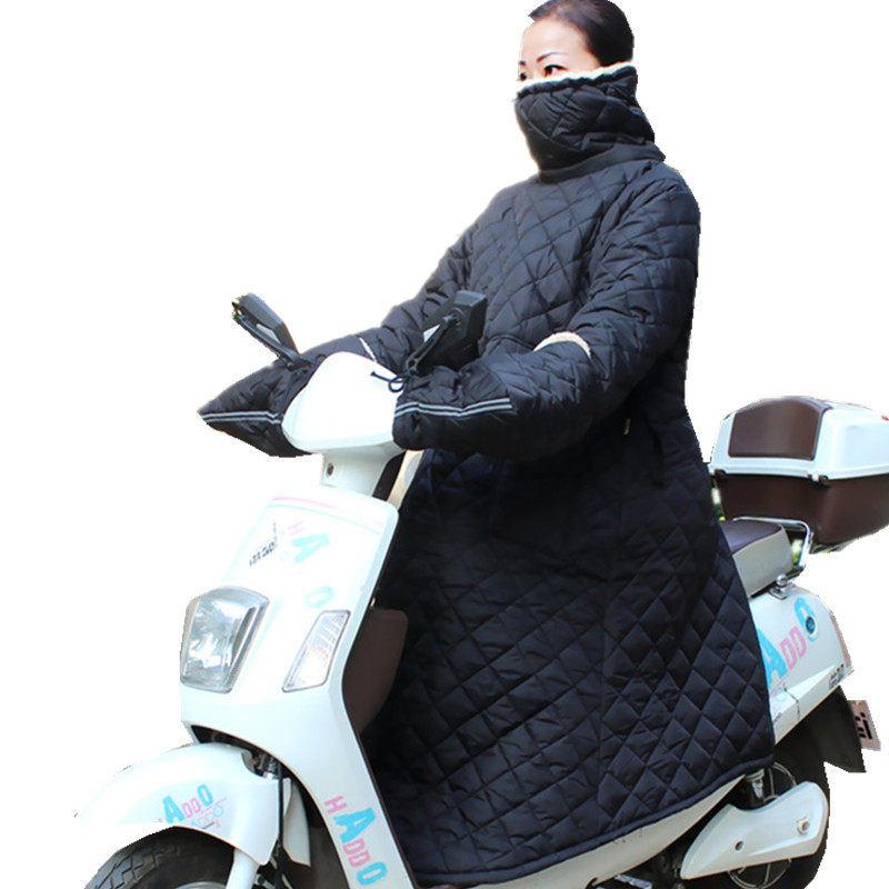 电动车防风衣挡风被男女棉衣冬季防雨水加厚骑电动车保暖连身护膝