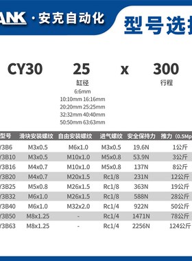 直销新品CY3无杆气缸 CY3B25H*100/200/300/400/500/6S00/700/800