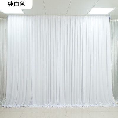 婚庆背景布牛奶丝弹力布幔纱幔婚礼舞台加厚幕布婚礼X舞台布打i.