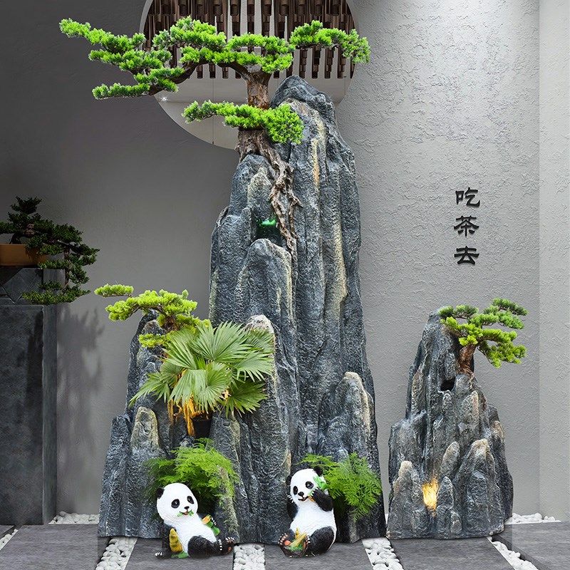 大型假山流水喷泉茶室内玄关店铺酒店公司大堂装饰招财造景观摆件,家居饰品,户外/庭院摆件,淘宝优惠券,粉丝福利购,淘宝优惠卷