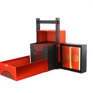 盒手提年货商务红酒端午礼品盒空盒茶叶 现货速发新品 新促木质包装