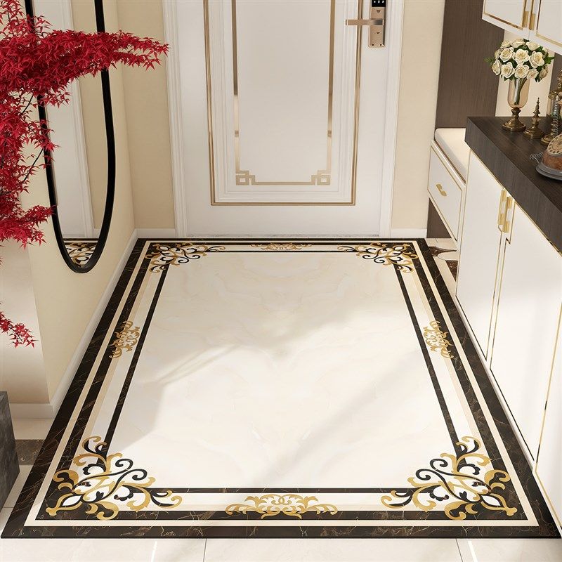 高级感新中式地垫入户门垫PVC可擦洗脚垫大门口进门地毯防滑垫子,居家布艺,家用脚垫,淘宝优惠券,粉丝福利购,淘宝优惠卷