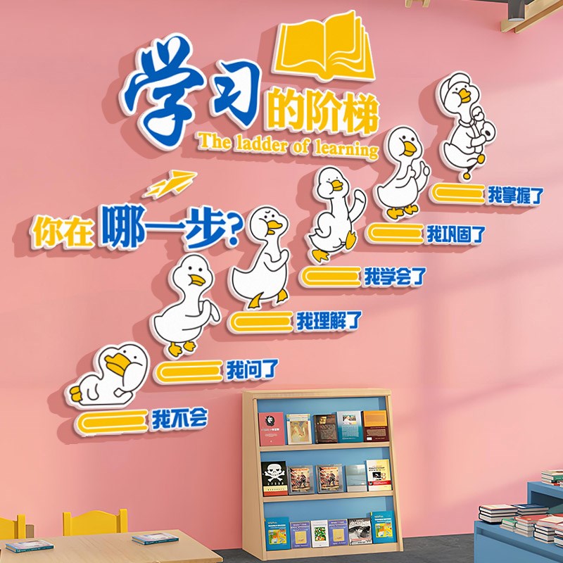 班级文化墙贴纸教室布置装饰培训机构托管班自习室开学黑板报励志