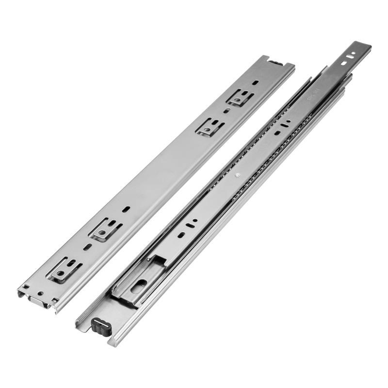 麒源45宽不锈钢整m体橱柜抽屉轨道三节加厚滑轨重型推拉导轨静音