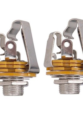 2Pcs 1/4 inch 6.35Mm Stereo Input Jack  Socket  Electric Gui