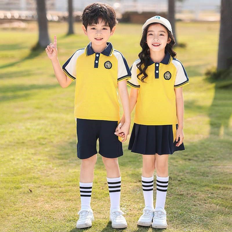 小学生校服春秋套装黄色班服棒球服幼儿园园服春夏三件套运动会服