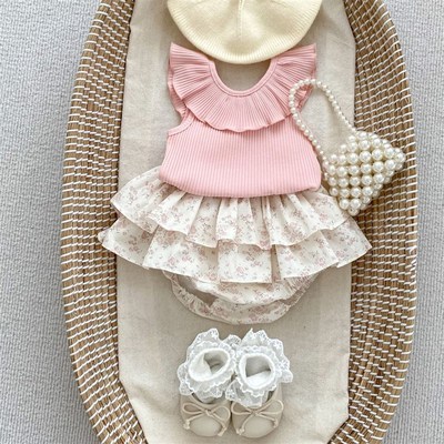 洋气女宝宝衣服婴幼儿夏装夏季薄款分体两件套装超萌婴儿一岁夏天
