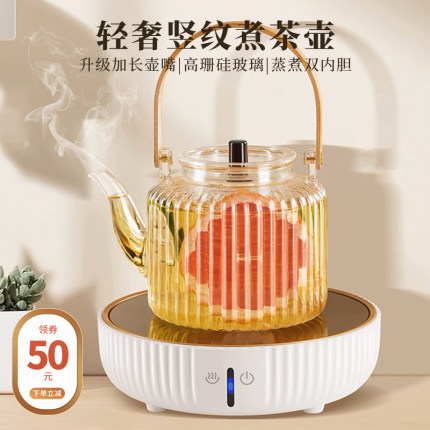 煮茶壶电陶炉新款茶器烧水壶泡茶专用玻璃养生壶围炉茶具套装家用