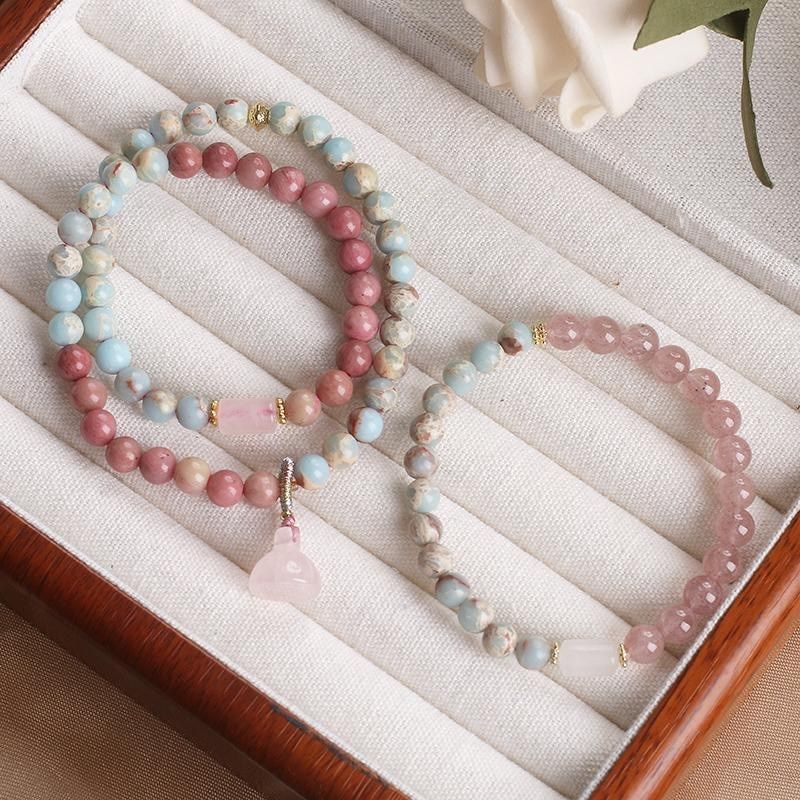 小众设计寿山石手链天然粉水晶高级感天然石手串女莲蓬草莓晶手链,饰品/流行首饰/时尚饰品新,手链,淘宝优惠券,粉丝福利购,淘宝优惠卷