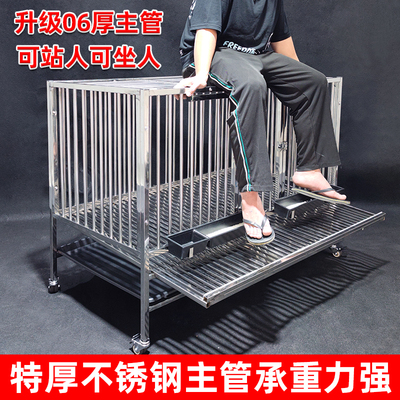 加厚不锈钢鸡笼子鸡家用大号特大笼子H带粪盘鸡鸭笼自动防啄蛋鸡