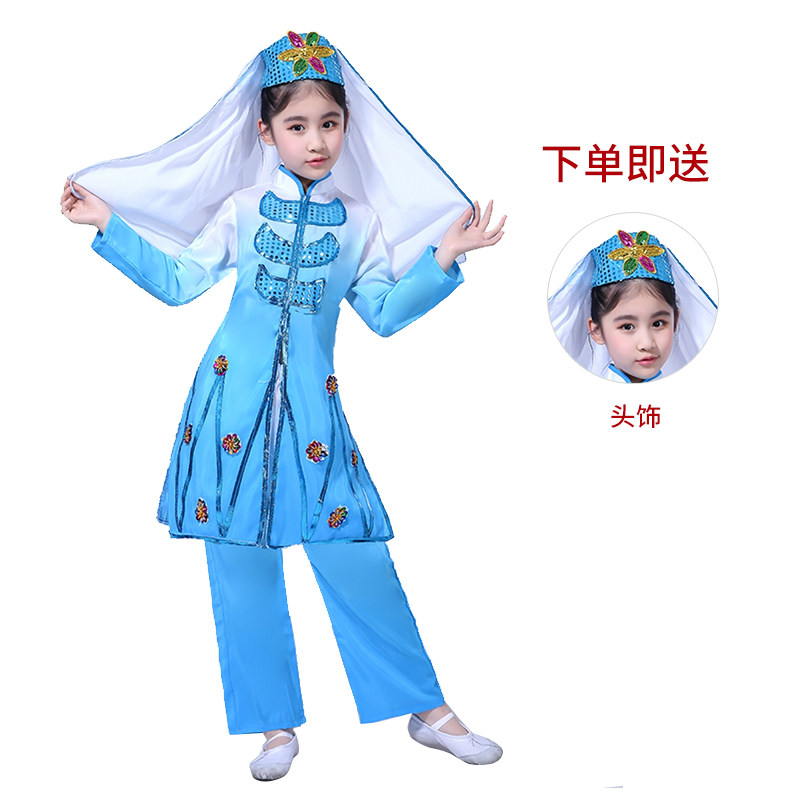 高货现货速发儿童少数民族服装男女蒙古蒙族舞蹈连衣裙藏族新疆水