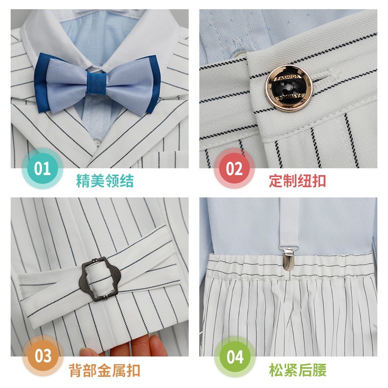 胖童礼服套装夏季男孩西装演讲比赛儿童少儿小主持人服装正装夏天