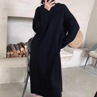 孕妇秋装套装2023新款秋冬装连帽毛衣大尺码宽松显瘦针织洋装长裙