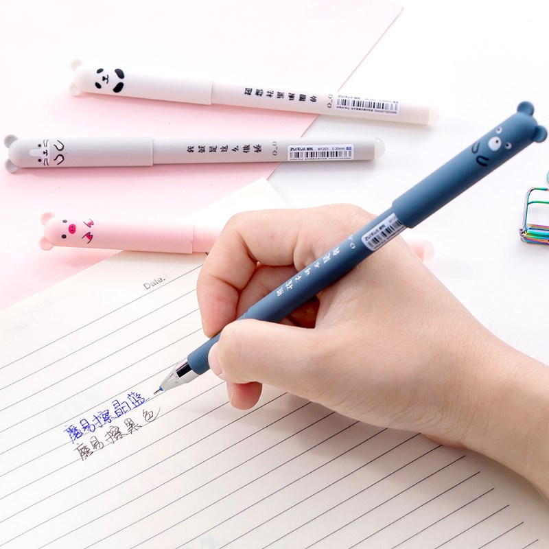 26Pcs/Lot Animals Erasable Pen 0.35mm Cute Panda Cat Pens Wa