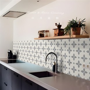 灰色厨房地板贴加厚自粘防水防滑地砖贴纸地面卫生间加厚耐磨墙贴