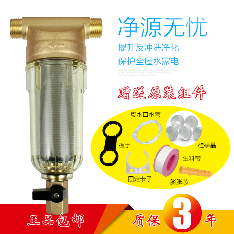 前置过滤器压力表反冲洗家用除水垢自来水井水过滤器中央净水器