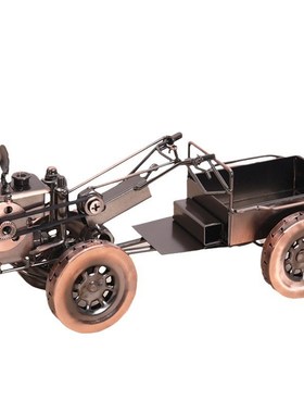 铁艺手扶拖拉机模型 复古风格摆件办公室创意家居装饰品 摄影道具