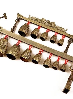 编钟摆件乐器模型可演奏 西安旅游纪念品文创工艺品婚庆影视道具