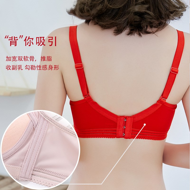 女8cm加厚款无钢圈聚拢文u胸罩奶罩aa杯小胸超厚调整型内衣铁灰色