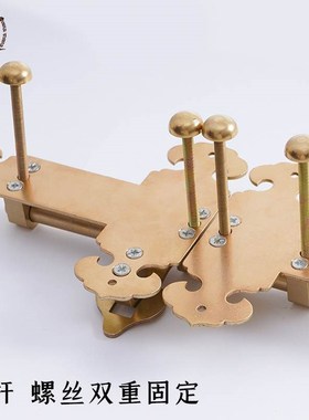 中式纯铜大门插销老式木门锁复古花园庭院门闩仿古挂锁门扣铜门栓