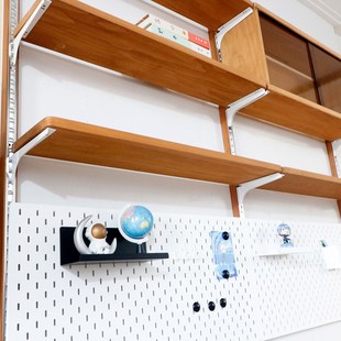 洞洞板置物架挂墙系统墙面实木层板隔板壁挂置物架墙上轨道书架