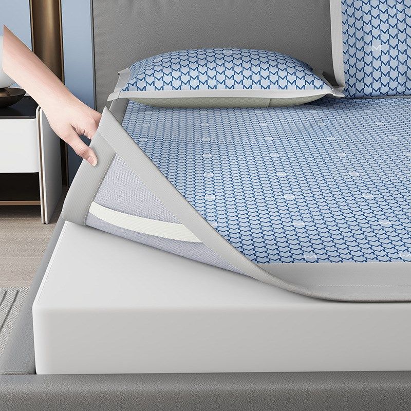 2024新款冰丝凉席三件套夏天席子可水洗夏季床单床笠宿舍学生床垫,床上用品,冰丝席,淘宝优惠券,粉丝福利购,淘宝优惠卷