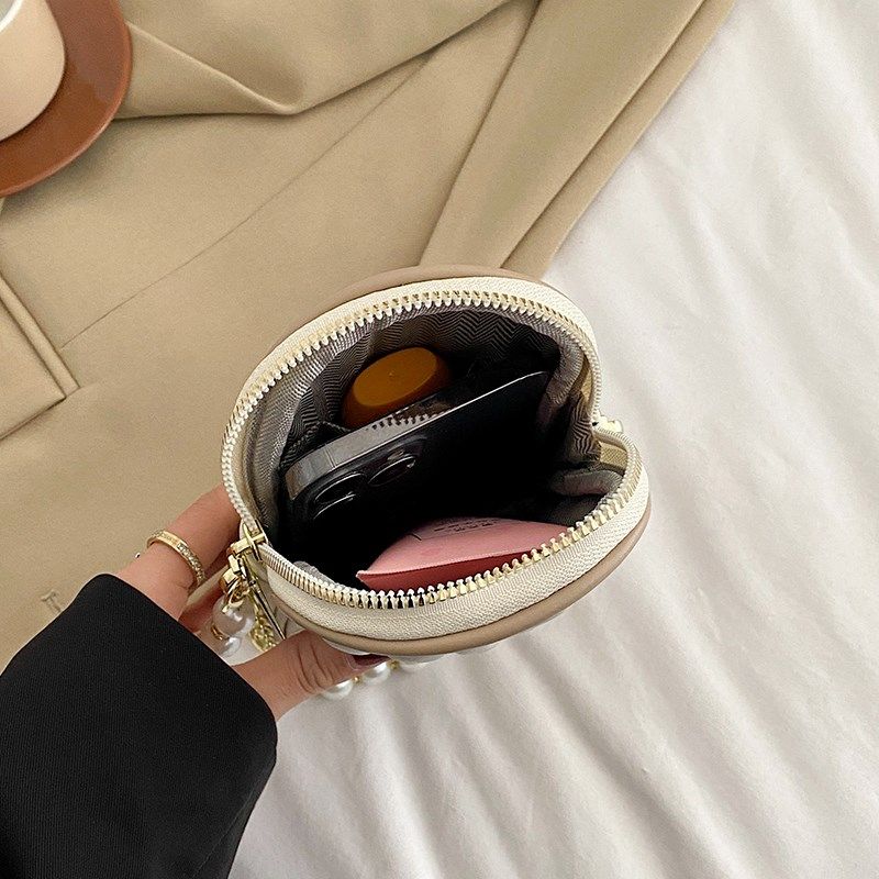 手机包女斜挎2024新款时尚百搭珍珠链条小挎包质感褶皱夏季手机袋,箱包皮具/热销女包/男包,手机包,淘宝优惠券,粉丝福利购,淘宝优惠卷