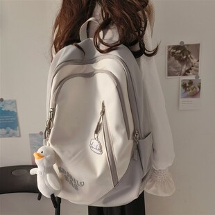 书包中学生背包女双肩2022新款小众冷门撞色大容量电脑包大学生潮