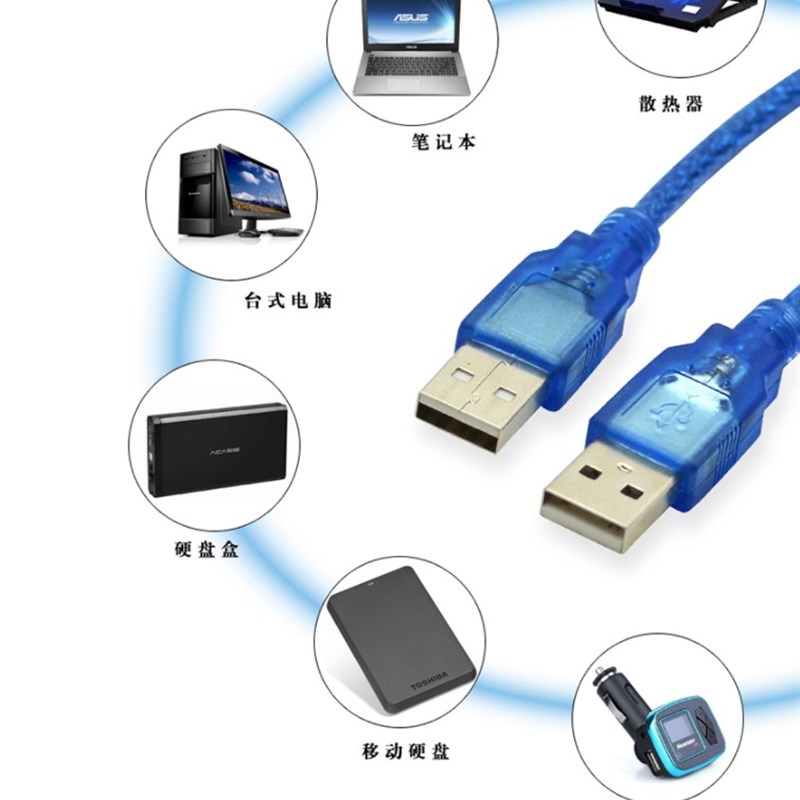 包邮公对公双两头一样车载MP3 散热器底座架数据线连接线2.0