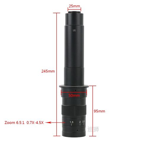 Adjustable 180X 120X 300X 200X 130X Zoom C-mount Lens 0.7X~4