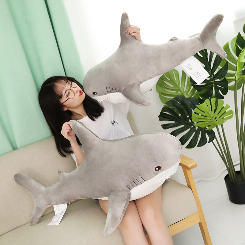 15-140cm Giant Shark Plush Toy Soft Stuffed Speelgoed Animal