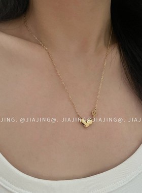 简约爱心项链百搭锁骨链高级感钛钢气质欧美颈链S小众设计感镀真