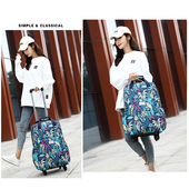 16寸18寸20寸防水印花万向轮拉杆包大容量防水买菜箱包手提旅行包