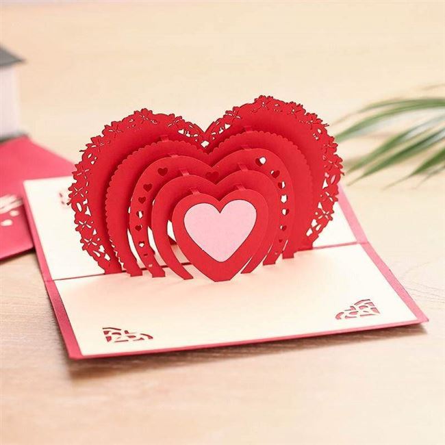 网红Anniversary greeting card 3D stereo Greeting Card