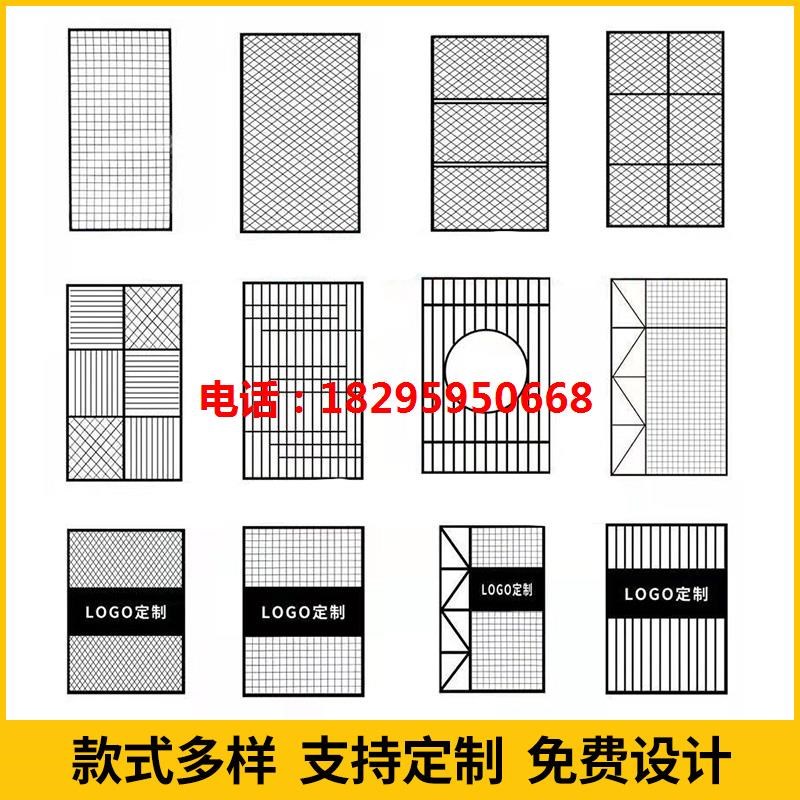 。铁艺屏风隔断装饰家用免打孔卧室窗帘分割墙办公室镂空玄关隔断