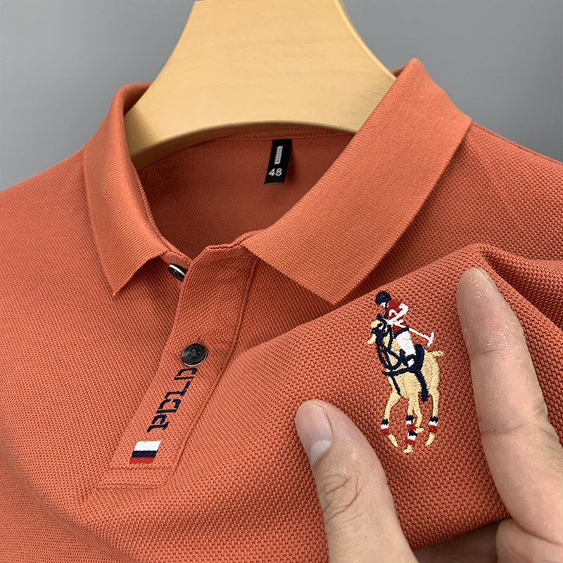 ~出口法国!夏季polo衫男装翻领纯棉短袖t恤宽松大码上衣