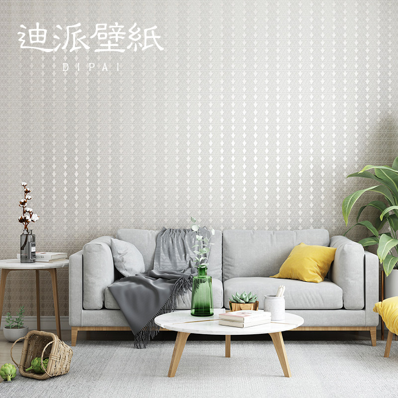 北欧现代简约灰色条纹格子墙纸高档无纺布客厅卧室背景墙壁纸家用