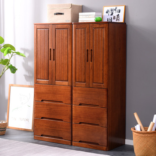 斗柜实木五斗橱50/60宽抽屉储物柜 带门隔层大容量宝宝衣物收纳柜