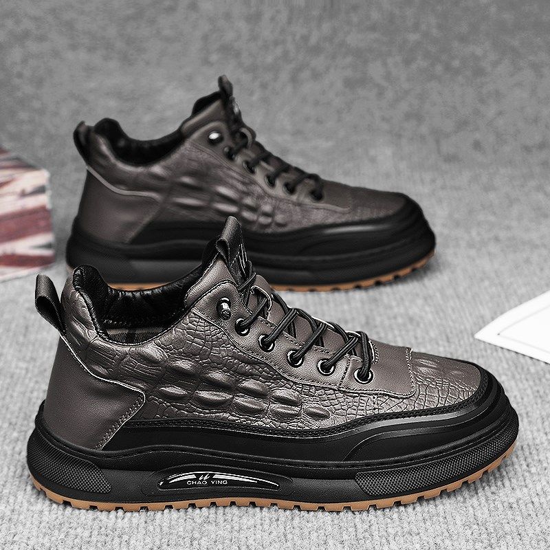 全黑工作男鞋冬季商务休闲运动板鞋加绒保暖棉鞋防水休闲上班皮鞋,流行男鞋,单鞋,淘宝优惠券,粉丝福利购,淘宝优惠卷