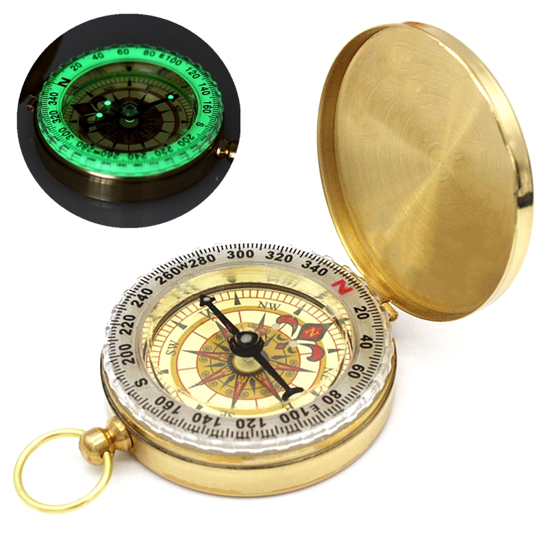 速发High Quality Camping Hiking Pocket Brass Golden Compass